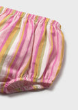 Conj. Short bombacho c/bandita stripes rose