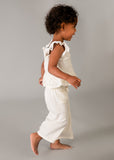 Conj. Pantalon largo combinado crudo