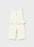 Conj. Pantalon largo combinado crudo