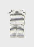 Conj. tricot stripes corazones crudo