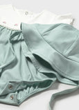 Pelele combinado c/gorro flores aqua