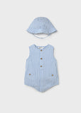 Pelele y gorro stripes cielo