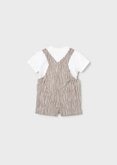 Conj. 2 piezas overol stripes cocoa