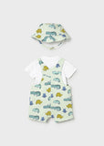 Conj. Peto y gorro punto cocodrilos
