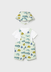 Conj. Peto y gorro punto cocodrilos