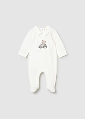 Mameluco c/cuello osito carro crudo