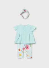 Conj. Leggings estampado flores hawaii