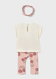 Conj. Leggings c/ diadema cerezas peonia