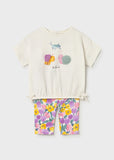 Conj leggings estampado flores lilac