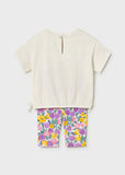 Conj leggings estampado flores lilac