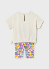Conj leggings estampado flores lilac