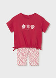Conj. Leggings estampado estrella de mar rojo