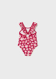 Bañador estampado figuras marinas rojo