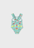 Bañador estampado mariposas turquesa