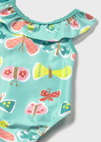 Bañador estampado mariposas turquesa