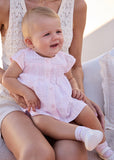 Vestido gasa floresitas rosa baby