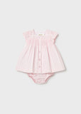 Vestido gasa floresitas rosa baby