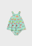 Vestido estampado mariposas c/ braguita turquesa