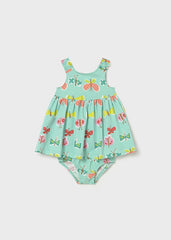 Vestido estampado mariposas c/ braguita turquesa