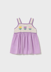 Vestido combinado crochet lilac