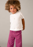 camiseta m/c aplique flores