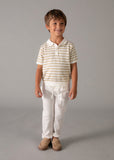 Polo m/c tricot nata-mocca