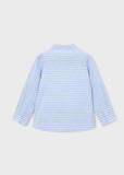 Camisa m/l c/mao rayas cielo