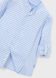 Camisa m/l c/mao rayas cielo