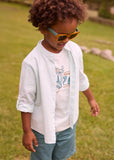 Camisa m/l c/mao rayas menta