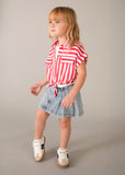 Conj. Bluson y shorts stripes persimon