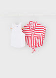 Conj. Bluson y shorts stripes persimon