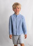 Conj. Bermuda lino suiting añil