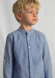 Conj. Bermuda lino suiting añil