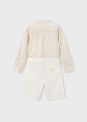 Conj. Bermuda lino suiting avena