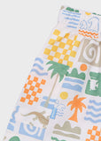 Bañador bermuda estampado playa nata