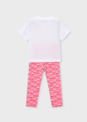 Conj. Leggings estampado flores geranio