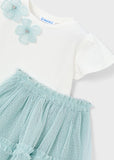 Conj. Falda tul flor lago
