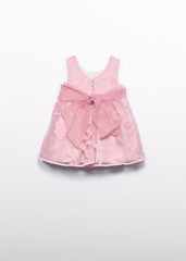 Vestido flores troqueladas rose