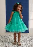 Vestido tul volantes jade