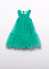 Vestido tul volantes jade