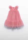 Vestido tul volantes orquidea