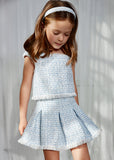 Conj. Falda tweed celeste