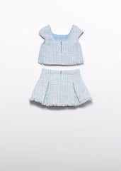 Conj. Falda tweed celeste