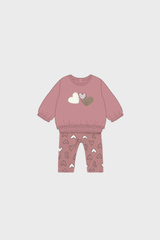 Conj. 2 piezas orquidea pantalones hearts