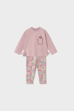 Conj. Leggings estampado flores malva