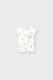 Romper c/cuello estampado osos vehículos cielo
