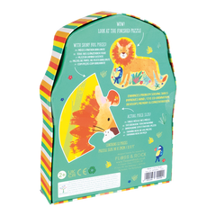 Rompecabezas de 12 piezas en caja con forma de león