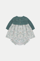 VESTIDO C/BRAGA PTO Y TELA "BRIGHTON"