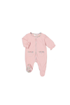 Mameluco rosa baby delineado floral