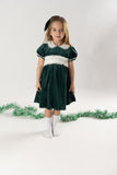 Scarlet Green velvet sash dress